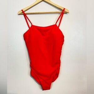 NWOT WILO THE LABEL HOT PINK RIBBED ONE PIECE SWIMSUIT